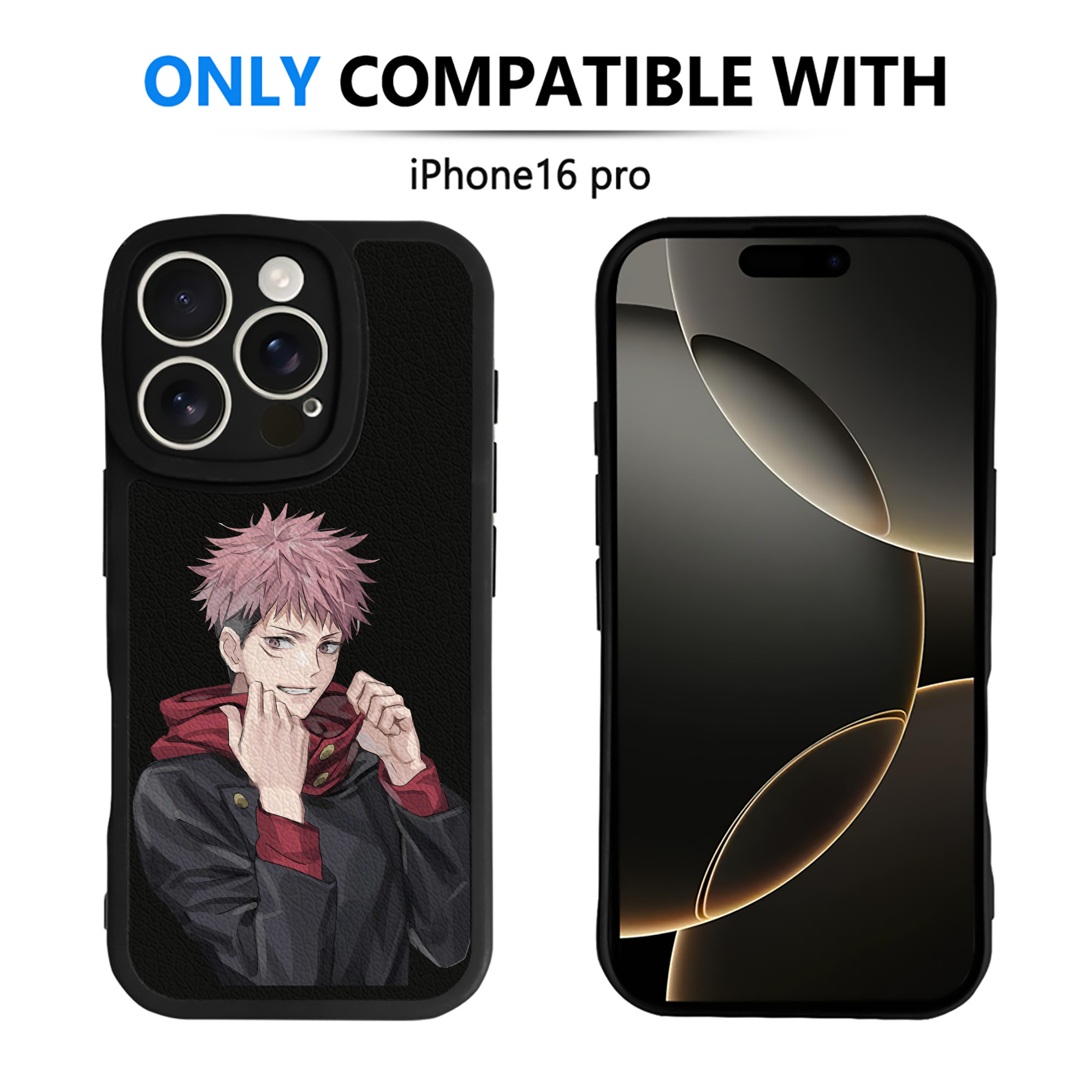 （画像用） 呪術廻戦 Jujutsu Kaisen 【iPhone 16シリーズ対応】シリコンスマホケース（レザー調） 材質：シリコン
